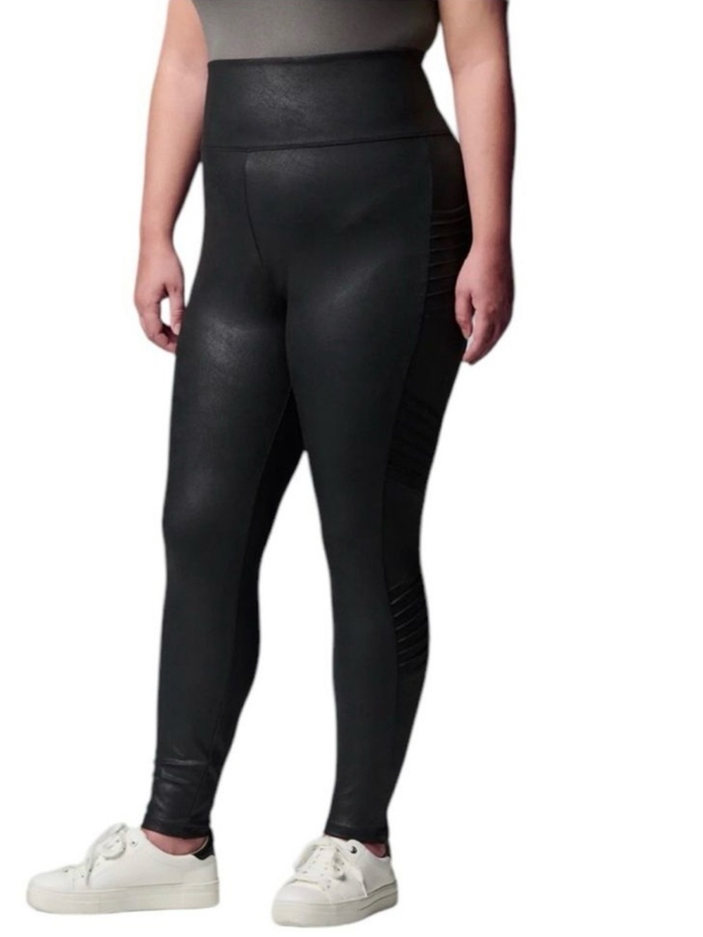 SIMPLY VERA WANG BLACK FAUX LEATHER PULLON MOTO LEGGINGS SZ L